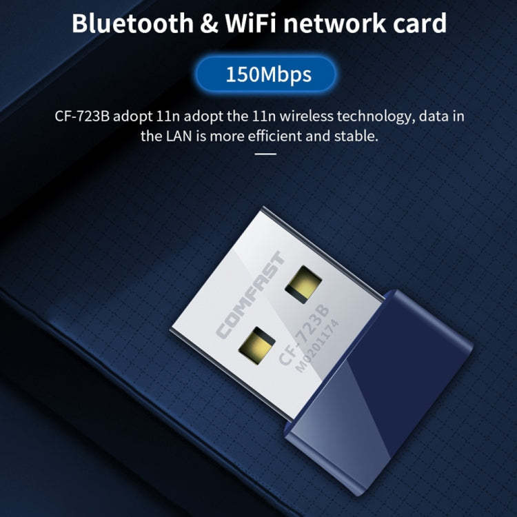COMFAST CF-723B Mini 2 in 1 USB Bluetooth WiFi Adapter 150Mbps Wireless Network Card Receiver, CF-723B COMFAST CF-723B Mini 2 in 1 USB Bluetooth WiFi Adapter 150Mbps Wireless Network Card Receiver, CF-723B
